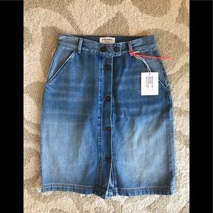 NWT Frame button front denim skirt 26